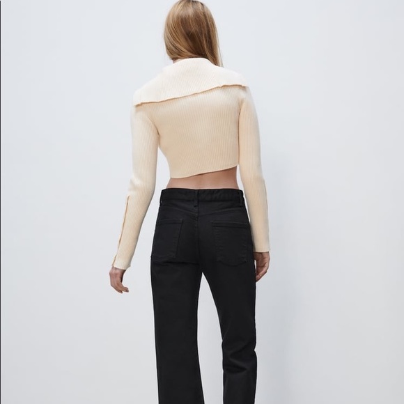 Zara Polo Collar Ribbed Sweater - Picture 14 of 16